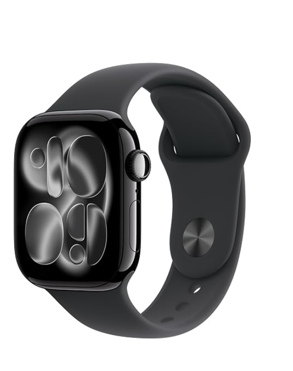 Apple Watch Series 11 GPS 42mm Jet Black Aluminium Case with Black Sport Band -